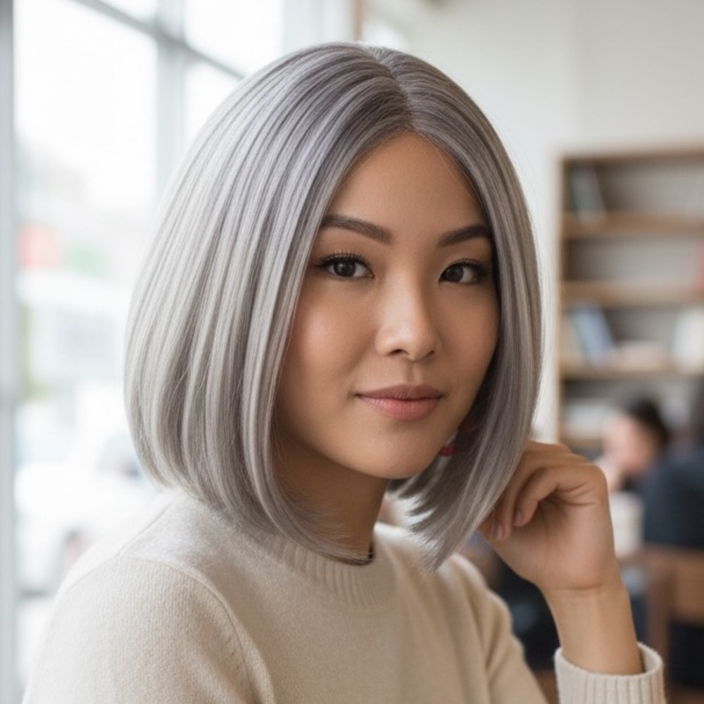 Carmen - Short Silver Bob Wig by JB Extension - Picture 2 of 16